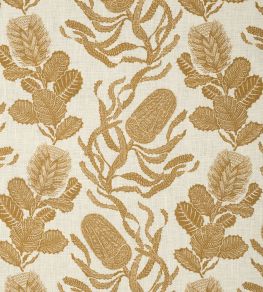 Cape Botanical Fabric by Volga Linen Old Gold/Oyster Cape Botanical Fabric by Volga Linen Old Gold/Oyster