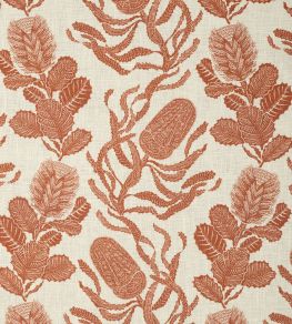 Cape Botanical Fabric by Volga Linen Terracotta/Oyster Cape Botanical Fabric by Volga Linen Terracotta/Oyster