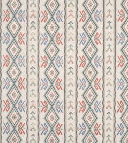 Castille Fabric by Colefax and Fowler Aqua/Coral Castille Fabric by Colefax and Fowler Aqua/Coral