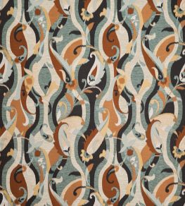 Castillo Fabric by Osborne & Little Aqua/Sienna Castillo Fabric by Osborne & Little Aqua/Sienna