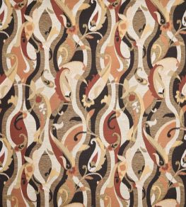 Castillo Fabric by Osborne & Little Charcoal/Terracotta Castillo Fabric by Osborne & Little Charcoal/Terracotta