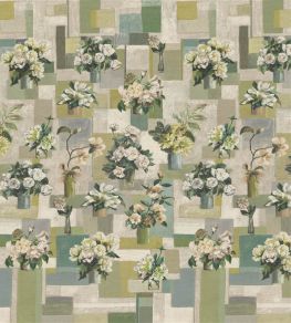 Celadon Vase Grasscloth Mural by Designers Guild Celadon Celadon Vase Grasscloth Mural by Designers Guild Celadon