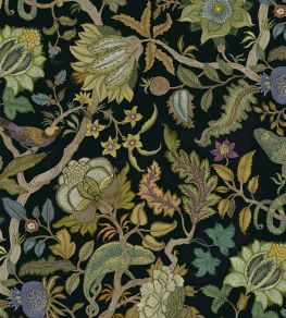 Chameleon Trail Wallpaper by Josephine Munsey Black and Green Chameleon Trail Wallpaper by Josephine Munsey Black and Green