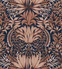 Chardon Wallpaper by Casamance Bleu / Rouille Chardon Wallpaper by Casamance Bleu / Rouille
