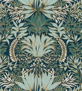 Chardon Wallpaper by Casamance Petrole / Celadon Chardon Wallpaper by Casamance Petrole / Celadon