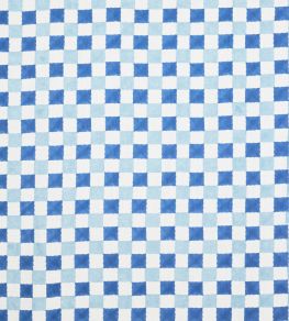 Chequer Fabric by Molly Mahon Blue Chequer Fabric by Molly Mahon Blue