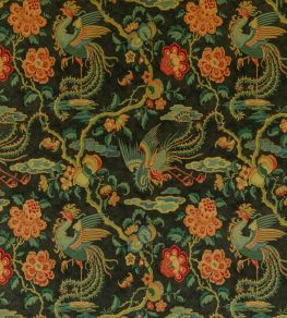 Chifu Velvet Fabric by GP & J Baker Charcoal/Multi