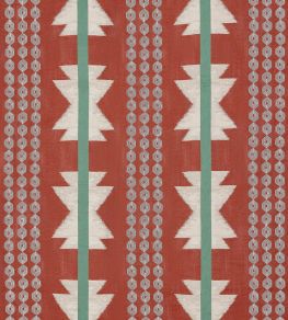 Chimayo Fabric by Osborne & Little Terracotta/Teal Chimayo Fabric by Osborne & Little Terracotta/Teal