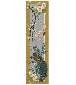 Chinese Garden of Virtue Runner Rug by Wendy Morrison Grey/Gold Chinese Garden of Virtue Runner Rug by Wendy Morrison Grey/Gold