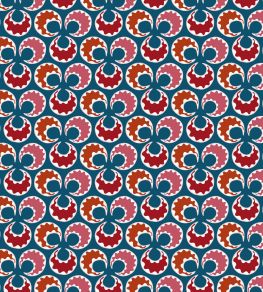 Chintamani Fun Wallpaper by Ottoline Blue and Red Chintamani Fun Wallpaper by Ottoline Blue and Red