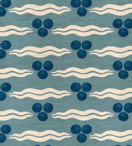 Chintamani Linen Fabric by Ottoline Antique Blue