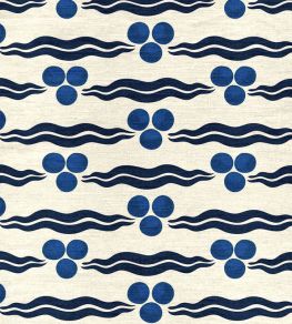 Chintamani Fabric by Ottoline Cream and Navy Chintamani Fabric by Ottoline Cream and Navy