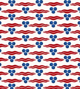 Chintamani Wallpaper by Ottoline White/Red/Blue Chintamani Wallpaper by Ottoline White/Red/Blue