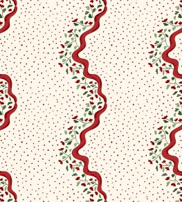 Chintz Caroline Wallpaper by Ottoline Red Chintz Caroline Wallpaper by Ottoline Red