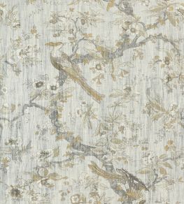 Chintz Lustre Wallpaper by Zoffany Quartz grey