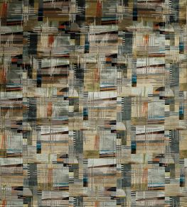 Chromatica Fabric by Osborne & Little Charcoal/Linen/Copper