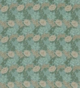 Chrysanthemum Fabric by Morris & Co Green/Biscuit Chrysanthemum Fabric by Morris & Co Green/Biscuit