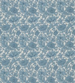 Chrysanthemum Toile Fabric by Morris & Co Woad/Chalk