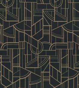 Cinetique Wallpaper by Casamance Anthracite/Dore