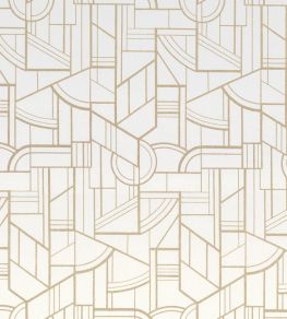 Cinetique Wallpaper by Casamance Blanc/Dore Cinetique Wallpaper by Casamance Blanc/Dore