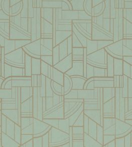Cinetique Wallpaper by Casamance Vert D Eau/Dore Cinetique Wallpaper by Casamance Vert D Eau/Dore
