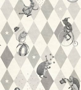 Circus Corner Wallpaper by Rebel Walls Graphite