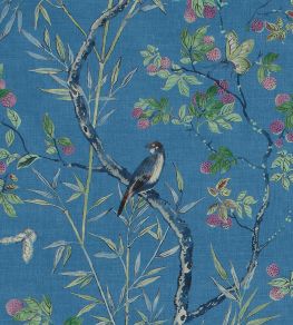 Claire Fabric by Thibaut Navy Claire Fabric by Thibaut Navy