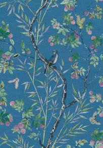 Claire Wallpaper by Thibaut Navy Claire Wallpaper by Thibaut Navy