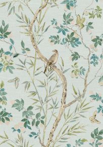 Claire Wallpaper by Thibaut Spa Blue Claire Wallpaper by Thibaut Spa Blue