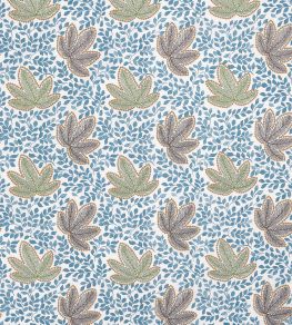 Clarice Fabric by Nina Campbell Blue/Green/Chocolate Clarice Fabric by Nina Campbell Blue/Green/Chocolate