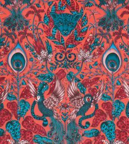 Emma J Shipley Amazon Velvet Fabric by Clarke & Clarke Red Emma J Shipley Amazon Velvet Fabric by Clarke & Clarke Red