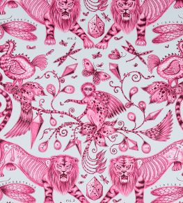 Emma J Shipley Extinct Fabric by Clarke & Clarke Magenta Emma J Shipley Extinct Fabric by Clarke & Clarke Magenta