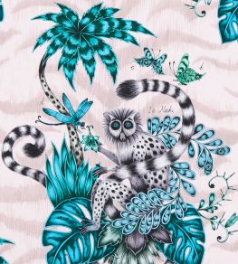 Emma J Shipley Lemur Fabric by Clarke & Clarke Pink Emma J Shipley Lemur Fabric by Clarke & Clarke Pink