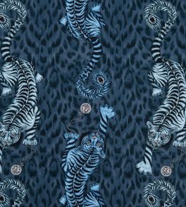 Emma J Shipley Tigris Fabric by Clarke & Clarke Navy Emma J Shipley Tigris Fabric by Clarke & Clarke Navy