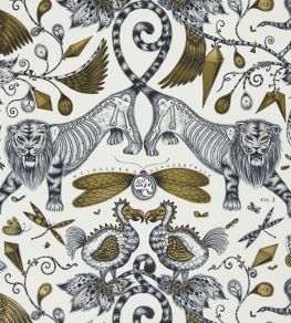 Emma J Shipley Extinct Wallpaper by Clarke & Clarke Gold