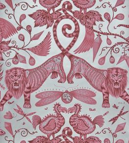 Emma J Shipley Extinct Wallpaper by Clarke & Clarke Magenta