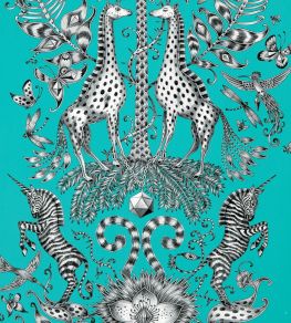 Emma J Shipley Kruger Wallpaper by Clarke & Clarke Teal