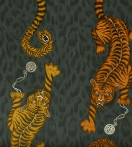 Emma J Shipley Tigris Wallpaper by Clarke & Clarke Flame Emma J Shipley Tigris Wallpaper by Clarke & Clarke Flame