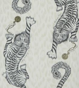 Emma J Shipley Tigris Wallpaper by Clarke & Clarke Monochrome Emma J Shipley Tigris Wallpaper by Clarke & Clarke Monochrome