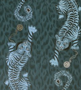 Emma J Shipley Tigris Wallpaper by Clarke & Clarke Navy Emma J Shipley Tigris Wallpaper by Clarke & Clarke Navy