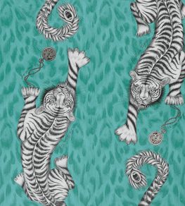 Emma J Shipley Tigris Wallpaper by Clarke & Clarke Teal