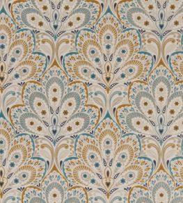 Persia Fabric by Clarke & Clarke Teal / Spice