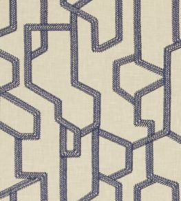 Labyrinth Fabric by Clarke & Clarke Midnight Labyrinth Fabric by Clarke & Clarke Midnight