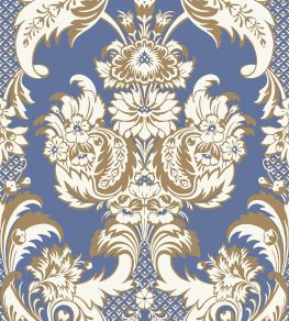 Wyndham Wallpaper by Cole & Son Blue & Gold Wyndham Wallpaper by Cole & Son Blue & Gold