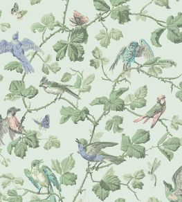 Winter Birds Wallpaper by Cole & Son Lilac & Teal