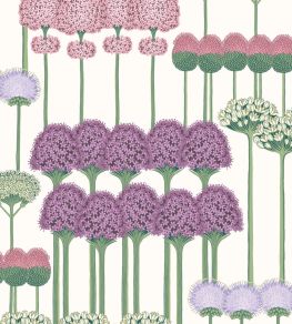 Allium Wallpaper by Cole & Son Mulberry, Blush & Lilac on White