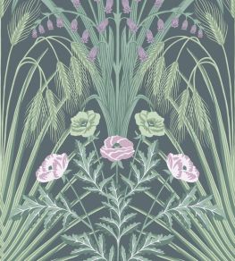 Bluebell Wallpaper by Cole & Son Sage, Mint & Lilac on Charcoal Bluebell Wallpaper by Cole & Son Sage, Mint & Lilac on Charcoal