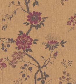 Camellia Wallpaper by Cole & Son Crimson on Metallic Gold Camellia Wallpaper by Cole & Son Crimson on Metallic Gold