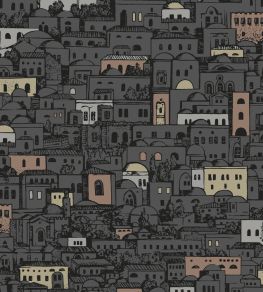 Mediterranea Wallpaper by Cole & Son Charcoal & Metallic Mediterranea Wallpaper by Cole & Son Charcoal & Metallic
