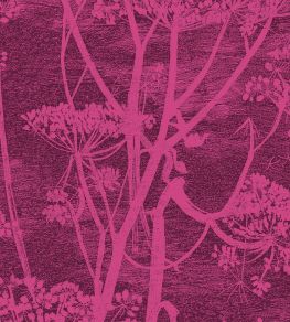 Cow Parsley Velvet Fabric by Cole & Son Magenta & Plum